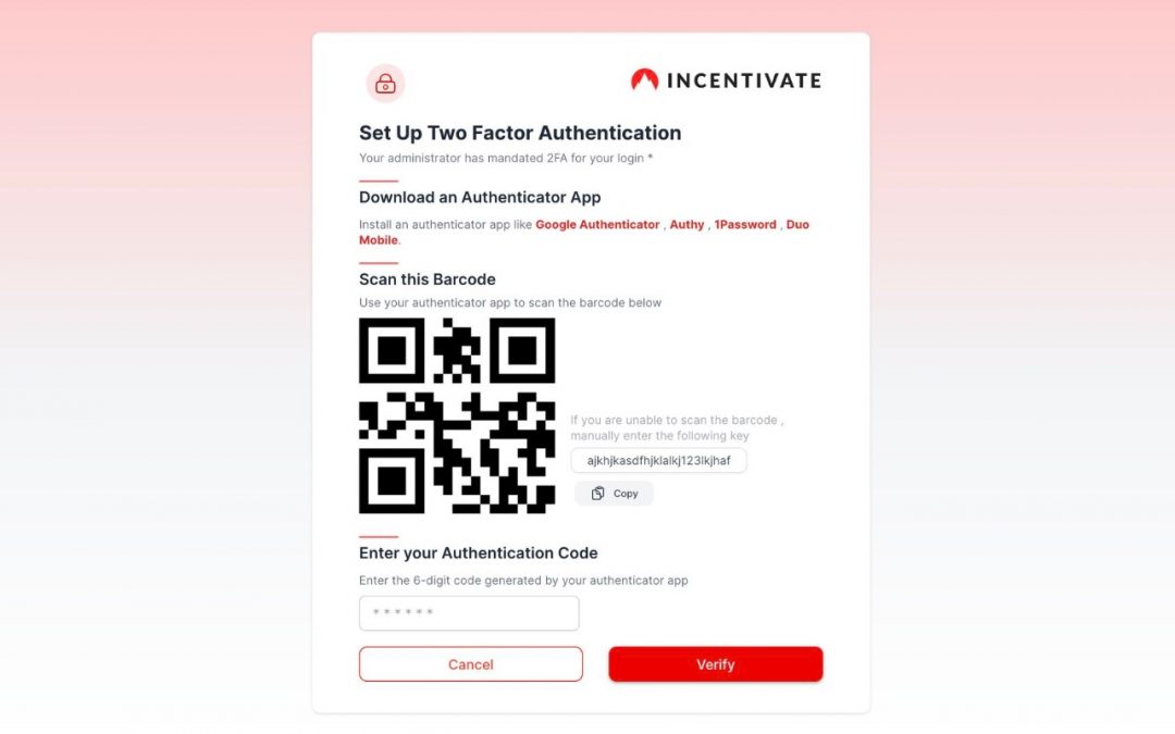 Enhancing Security with Two-factor Authentication at Incentivate